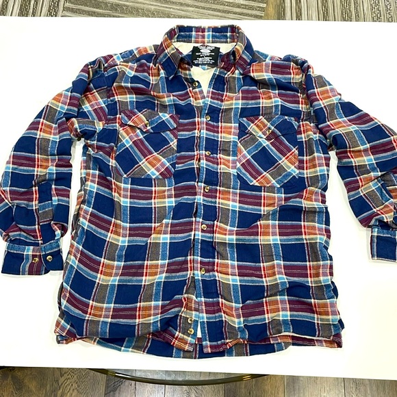 ￼ Grit iron, workwear, heavy construction, thermal lined flannel size large - Picture 1 of 4